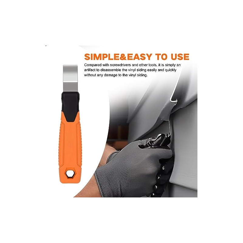 Vinyl Siding Removal Tool - Extra Long Handle, Steel Blade,