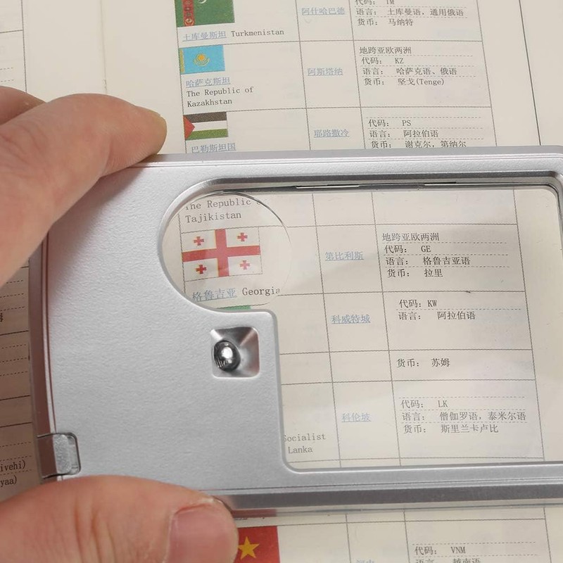 LED Pocket Magnifier Credit Card Size 3X 6X Illuminated Acrylic