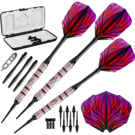 Viper by GLD Products Wings 80% Tungsten Soft Tip Darts with Storage/Travel Case, 16 Grams, Pink, One Size (21-1975-16)