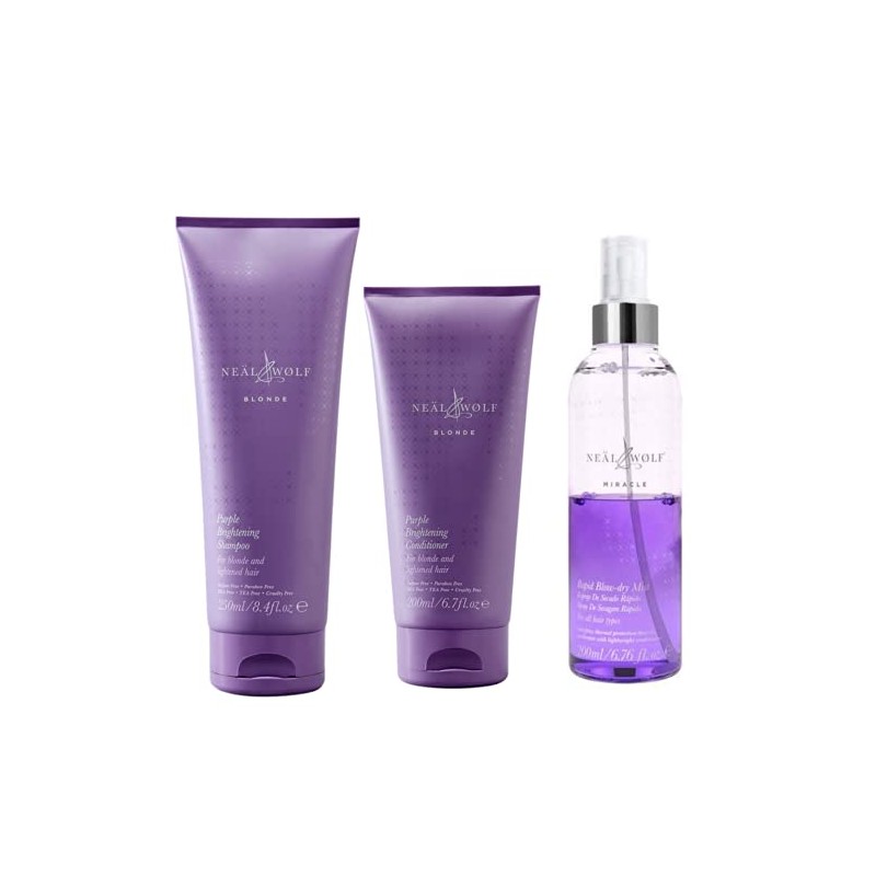 Neal & Wolf Blonde Purple Shampoo 250ml, Conditioner 200ml &