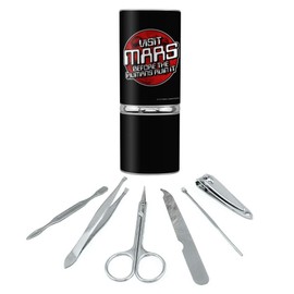 Visit Mars Before the Humans Ruin It Red Planet Funny Humor Stainless Steel Manicure Pedicure Grooming Beauty Care Travel Kit
