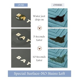 MontVoo-Bath Mat-Bathroom Mat Rug Non Slip Super Absorbent Stain Resistant Quick Dry Thin Bathroom Rug-Bath Mats for Bathroom Floor Bathtub Vanity-Bathmat Bath Rug Easy Care-17"x27" Darkgrey