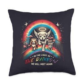In The Light Of The Rainbow Bridge We Will Meet Again Pet Throw Pillow