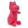 Zappi Co Pink Hippo Dragon Plush Dog Toy with Squeaker