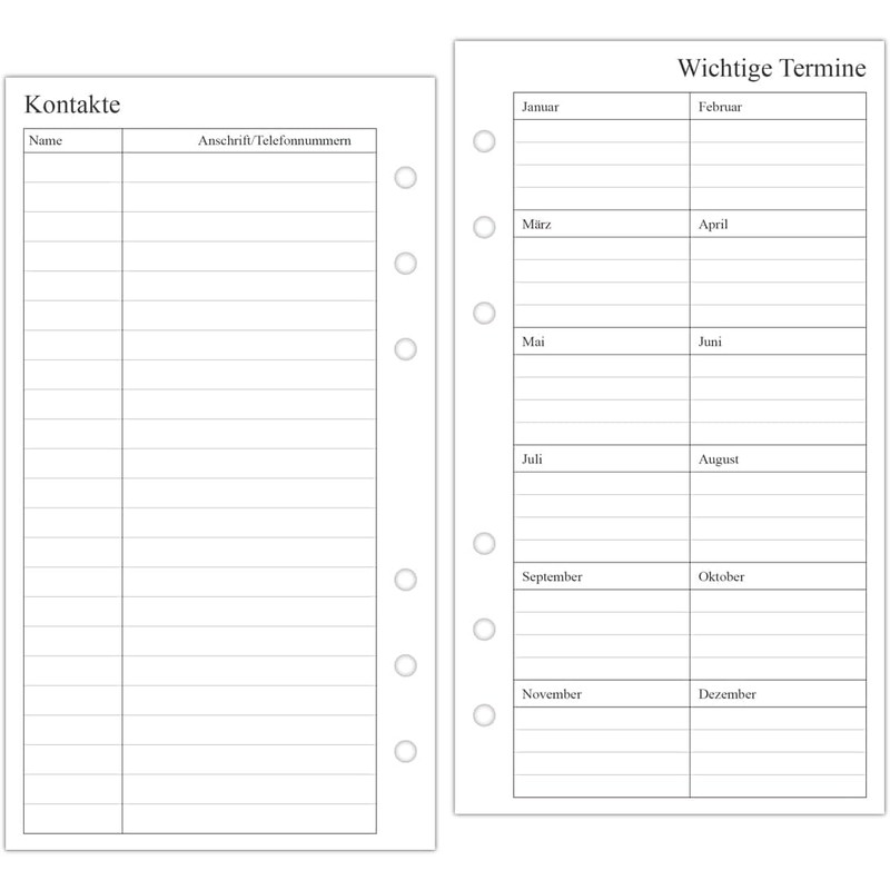 newestor 2026 Weekly Planner Insert Personal A6, 1 Week on