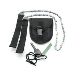 TMAX Pocket Chainsaw 24 Inch Long Chain & FREE Fire Starter Best Compact Folding Hand Saw Tool for Survival Gear, Camping, Hunting, Tree Cutting or Emergency Kit