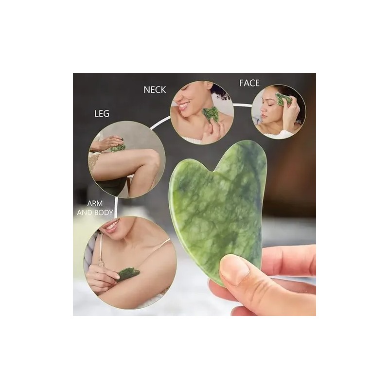 Rodillo Masaje Facial Gua Sha De Jade Antienvejecimiento Kit
