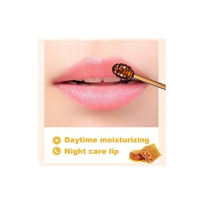 4PCS Honey Lip Balm, Vitamin E Moisturizing Propolis Sleeping Lip