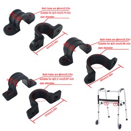 DeaHea 6 Pack Rollator Seat Cushion Bracket Mount Parts Rollator Walker Seat Clamp U Brackets for Foldable Rollator Walkers Padded Seat 4 Wheels Rolling Walker Folding Mobility Rollators