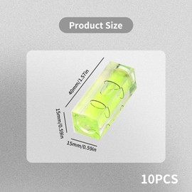 WENJION Pack of 10 Mini Spirit Level, Small, 40 x 15 mm, Green Bubble Spirit Level, Rectangular, Precise Mini Spirit Level for Motorhome, Car, Construction, Industry, Home Use