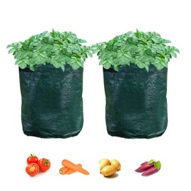 D.A.Y. Republic 2 Pack 42 Litre Potato Grow Bags, Ideal for Potatoes, Tomatoes, Carrots, Onions & All Other Vegetables and Herbs, Heavy Duty PVC Planting Pots with Handles