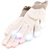 Flashing Panda LED Raver Gloves, 6 modes, RGB Multicolor, White
