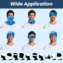 8 Pcs Outdoor Multifunctional Headwear Scarf Face Mask Magic Headwear Balaclava Snoods Bandanas for Men &Women