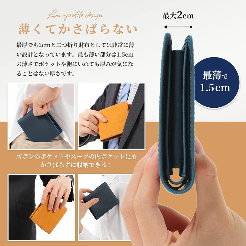 Kametori Bag Manufacturing Men's Bi-fold Wallet, Genuine Leather, Camel