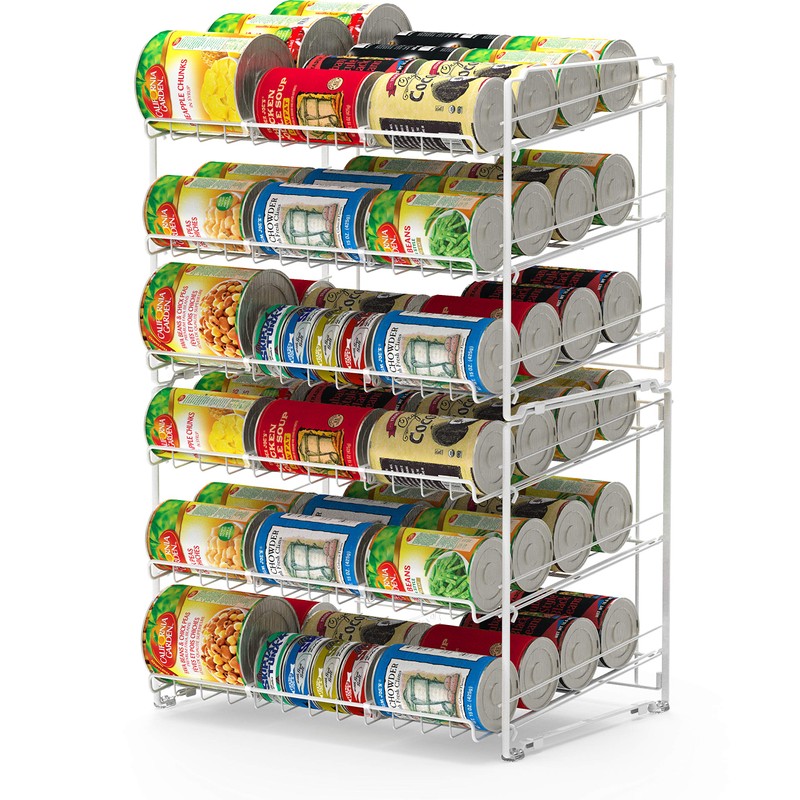SimpleHouseware Stackable Can Rack Organizer, White