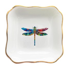 BAT TRANG Ceramic Dragonfly Jewelry Dish, Dragonfly Gifts for Friends, Hippie Style Dragonfly, Gift For Mom, Daughter Gifts, Sister Birthday Gifts, Wedding Gifts
