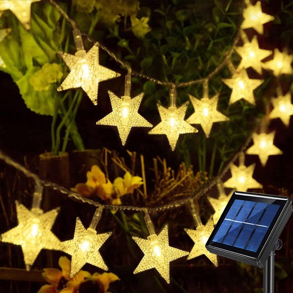 Windpnn Solar String Lights Outdoor, Solar Powered Star Lights, 30ft