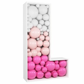 JW Passion - Premium Quality, Made With Passion 3FT Tall Mosaic Balloon Frame Letters Big Marquee Light Up Letters DIY Kit for Birthday Party Wedding Backdrop Decor Letter L Pre-Cut Foam Board