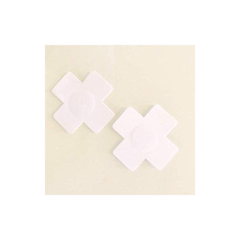 White Satin Cross Nipple Pasties