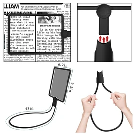 Hands Free 9.4"x6.7" Full-Page 5X Magnifying Glass for Reading, Large Lighted Magnifier with 50 LED Lights, Flexible Gooseneck Magnifier for Neck Wear Repair Sewing Low Vision Elderly