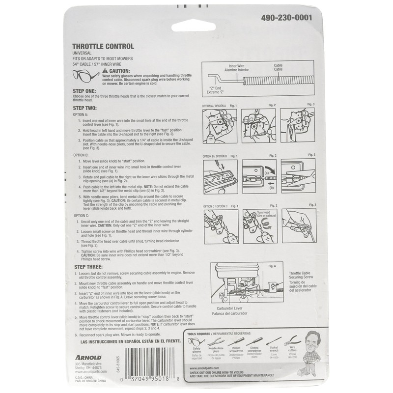 Arnold Universal Walk-Behind Mower Throttle Control Kit