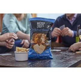 Baked Veggie Chips, Wicked Crisps - Sea Salt Hummus, Pea & Chickpea, Healthy Snack, Gluten-free, Low-fat, Non-GMO, Kosher, No Additives or Preservatives, 4oz bags, (4 pack)