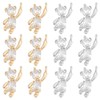 SUNNYCLUE 1 Box 12Pcs Bear Charms Animal Charms Real 18K