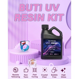 ButiResin 2000g UV Resin, UV Resin Clear - Fast Curing, Crystal Clear, Odourless, Low Viscosity & Hard Type, UV Resin Kit for DIY Jewelry Making, Casting, and Coating Crafts