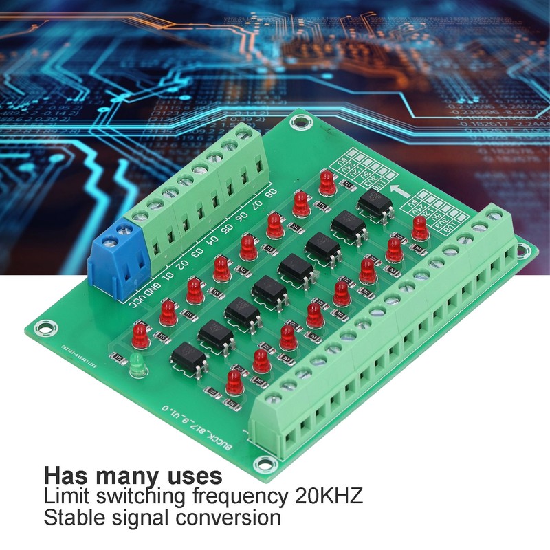 Optical Isolation Module 24V to 5V 8 Channel Optocoupler PLC