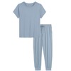 Women's Bamboo Pajamas Set with Two Pockts Short Sleeve Crew