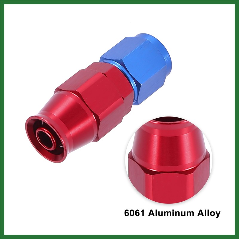 Motoforti 2pcs AN6 0 Degree Swivel Car Hose End Fitting