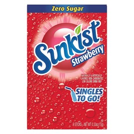 Sunkist Soda Strawberry Singles To Go Drink Mix, 0.53 OZ, 6 CT (Pack of 24)