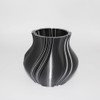 Grave Vase with Decorative Rosette Avalon (Anthracite)