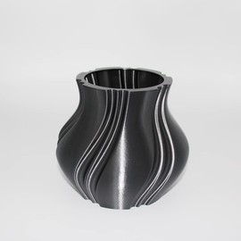 Grave Vase with Decorative Rosette Avalon (Anthracite)