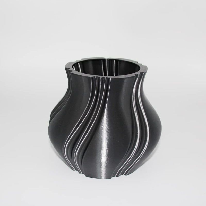 Grave Vase with Decorative Rosette Avalon (Anthracite)
