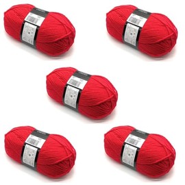 Lexicon Select Pack of 5 x 100g Balls Aran Wool - Red