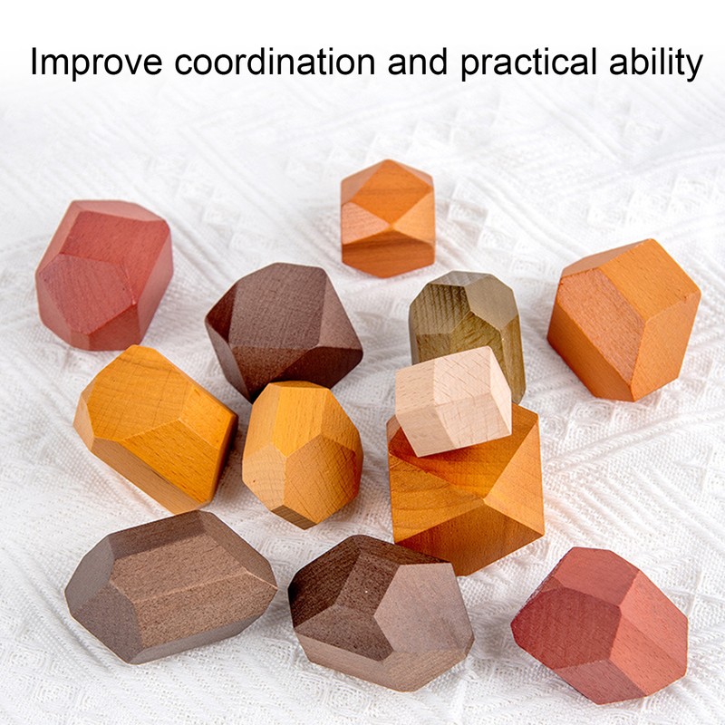 Wooden Stacking Game Building Blocks Educational Desktop Games for Kid