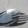 Nagao Tsubamesanjo Serving Spoon Serving Fork Set, 18-8 Stainless Steel,