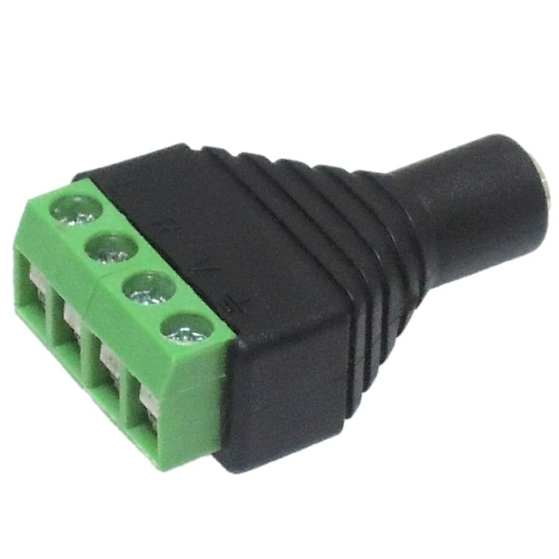 KAUMO 3.5mm Stereo Mini Jack 4 Pole Screw Terminal Gold