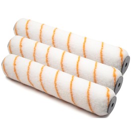 ROLLINGDOG 12 inch Paint Roller Covers - 1/2" Nap Large Paint Roller Sleeves for Ceiling,Wall,Floor,Decks Painting (Pack of 3,Polyester)