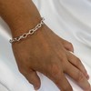 Sterling Silver Belcher Chain Pendant Bracelet with Heart Padlock 6"