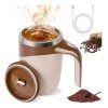 Taza Con Agitador Magnético, Acero Inoxidable, Café Marrón