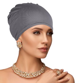Annlpoy Bonnet Sleep Cap Cotton and Bamboo, The Ideal Chemo Headwear and Chemo Hat for Hair Loss Due to Chemotherapy, gray