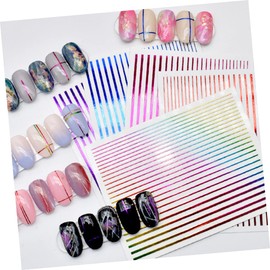 FOMIYES 5sheets Shiny Nail Art Stickers Decals for Unique Manicure Each Dazzle Red and Iridescent Designs for Parties and Creative Nail Art