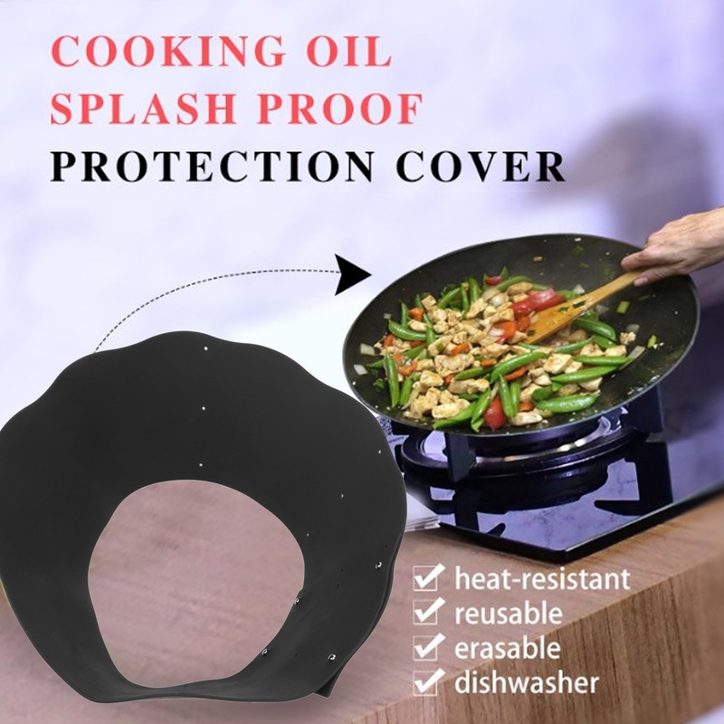 Silicone Splatter Guard for Frying Pan Pot DIY Adjustable Oil