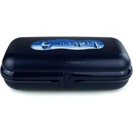 Tupperware To Go Maxi-Twin Maxi Twin Lunch Box Container Child Nursery School Blue Dark Blue