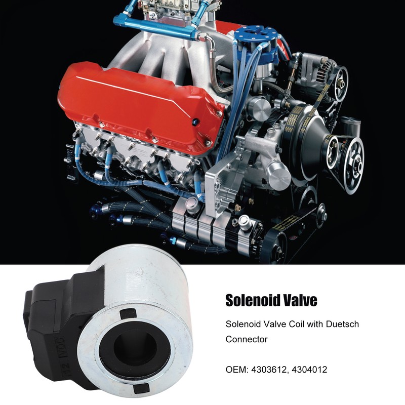 12V Solenoid Valve Coil With Deutsch Connector 4303612 Replacement for