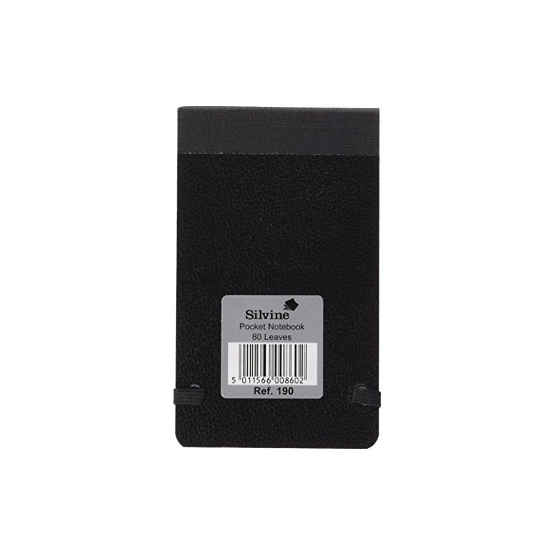Silvine Pocket Notebook Elasticated Stiff Cover 160pp 75gsm 82x127mm Ref
