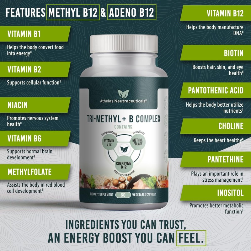 Tri-Methyl+ B Complex Methylated B Vitamins - Full Spectrum Methyl