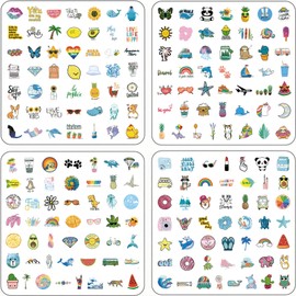200pcs Water Bottle Stickers for Kids, Cute VSCO Sticker Pack for Adults, Waterproof Vinyl Decals for Laptop, Journal, Scrapbook, Luggage